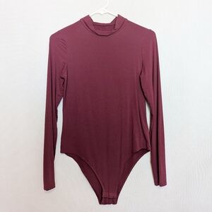 A New Day Women's Maroon Long Sleeve Bodysuit - Size Small